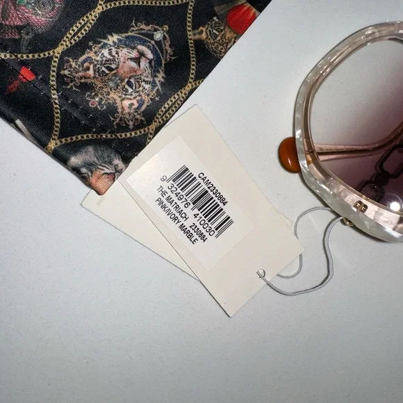 CAMILLA “The Matriach” pink ivory marble acetate metal oversized sunglasses - Picture 6 of 7